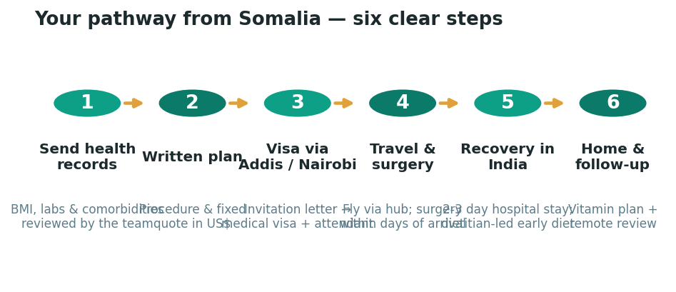 Chart: The practical journey from Somalia — plan it before you fly