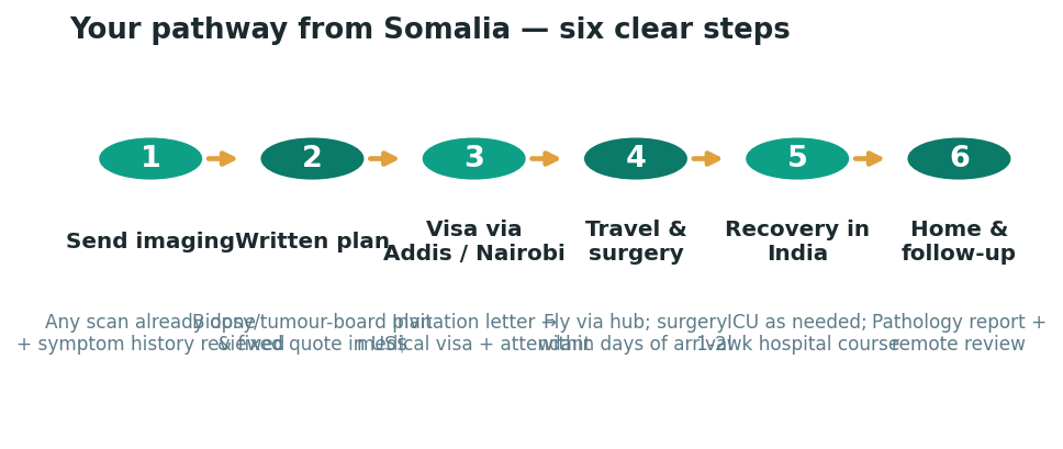 Chart: The practical journey from Somalia — plan it before you fly