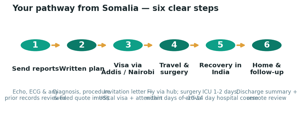 Chart: The practical journey from Somalia — plan it before you fly