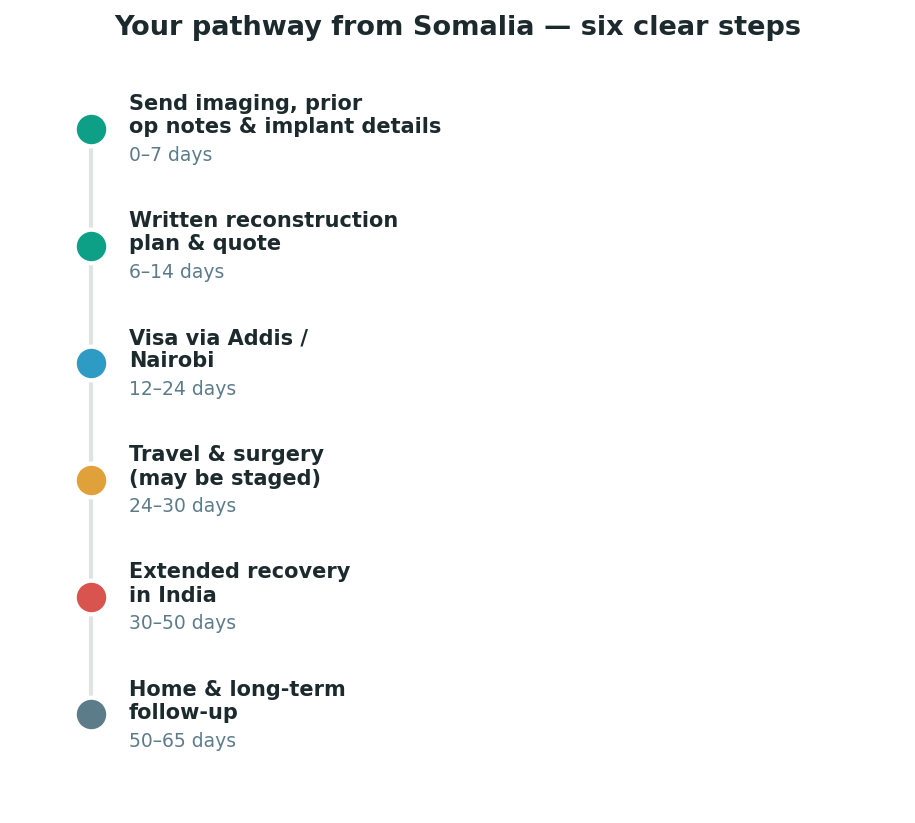 Chart: The practical journey from Somalia — plan it before you fly