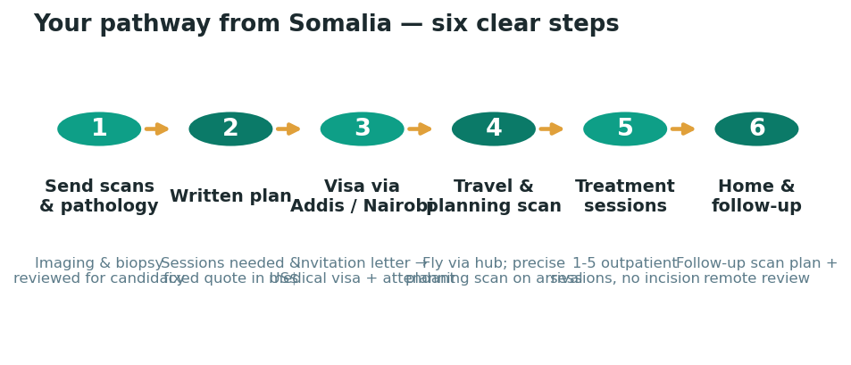 Chart: The practical journey from Somalia — plan it before you fly