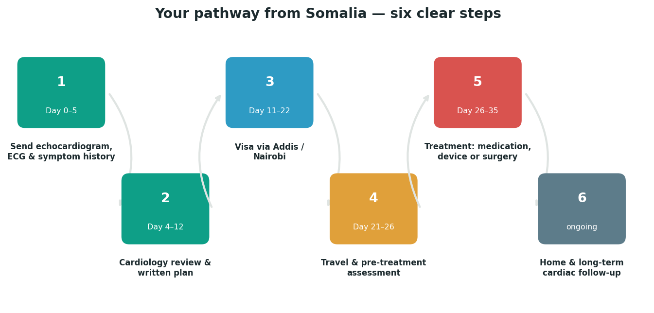 Chart: The practical journey from Somalia — plan it before you fly