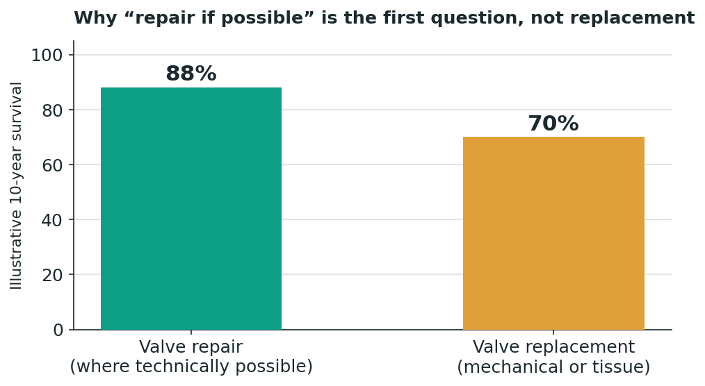 Chart: The first decision: repair the valve, or replace it?