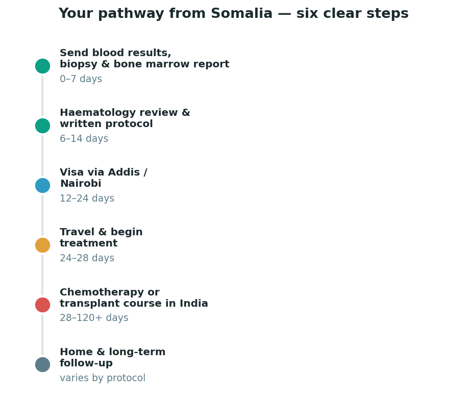 Chart: The practical journey from Somalia — plan it before you fly