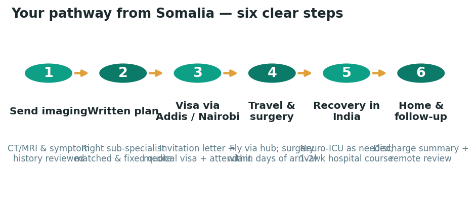 Chart: The practical journey from Somalia — plan it before you fly