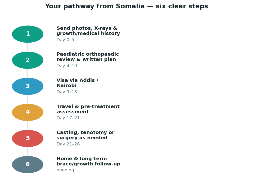 Chart: The practical journey from Somalia — plan it before you fly