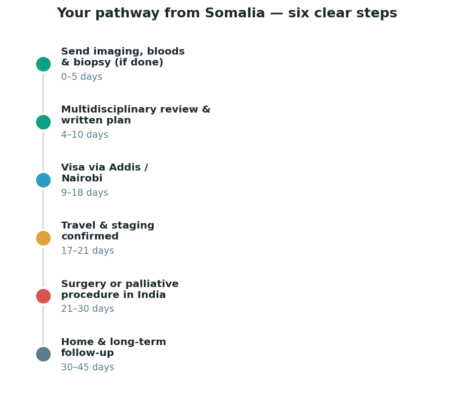 Chart: The practical journey from Somalia — plan it before you fly