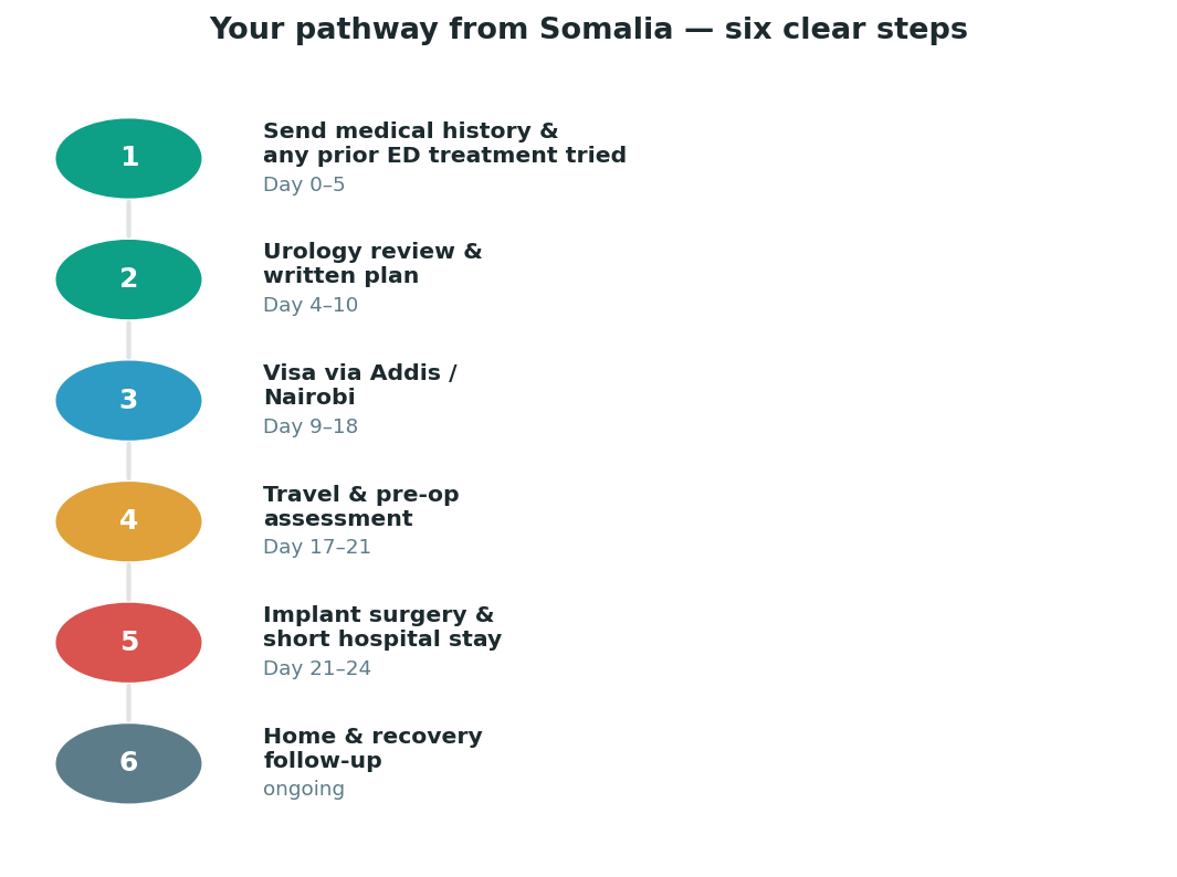 Chart: The practical journey from Somalia — plan it before you fly