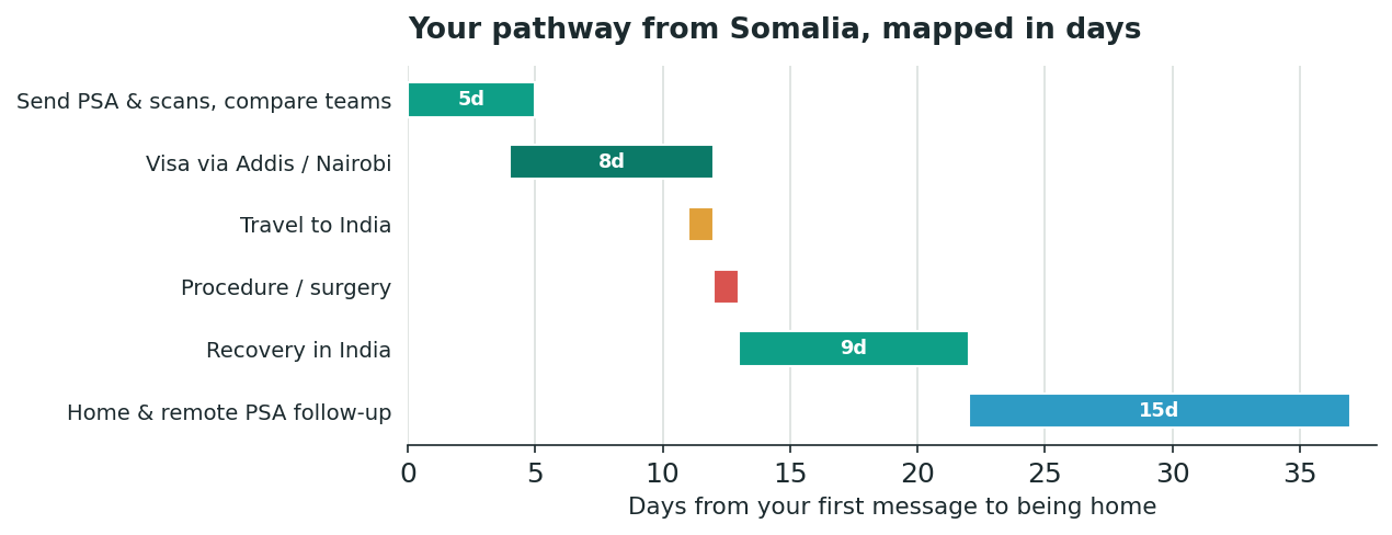 Chart: The practical journey from Somalia
