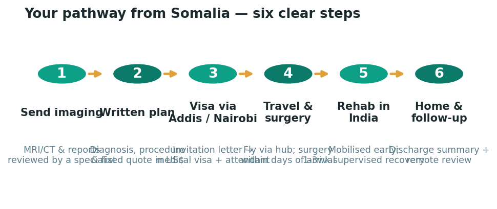 Chart: The practical journey from Somalia — plan it before you fly