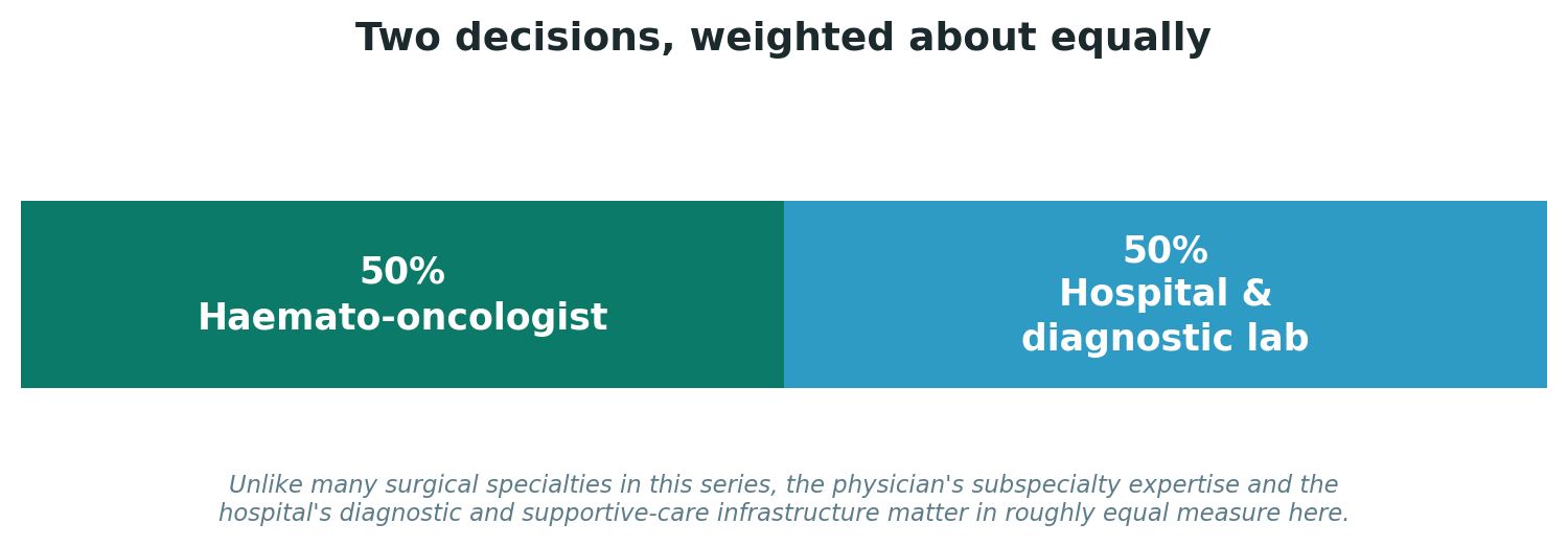 Chart: Two decisions, weighted about equally