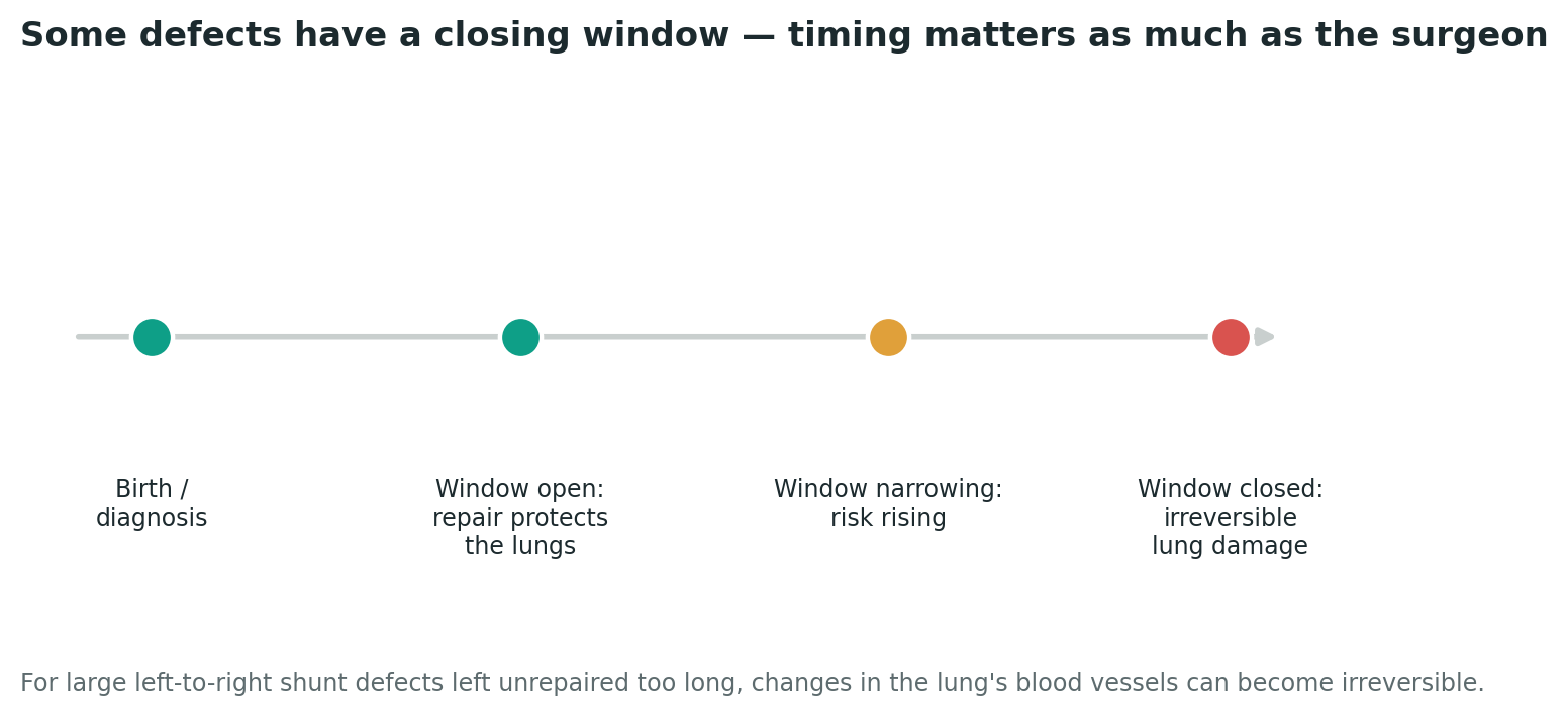 Chart: Knowledge that must come first: some defects have a closing window