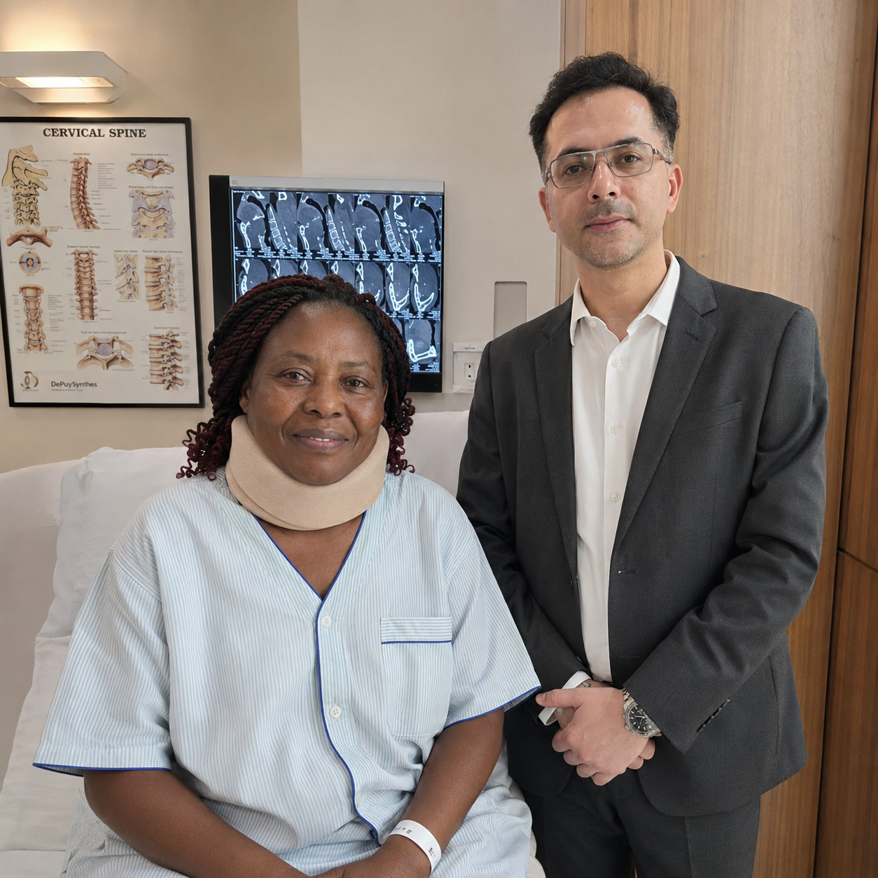 Zambian Patient Successfully Treated with Cervical Spine Surgery in India